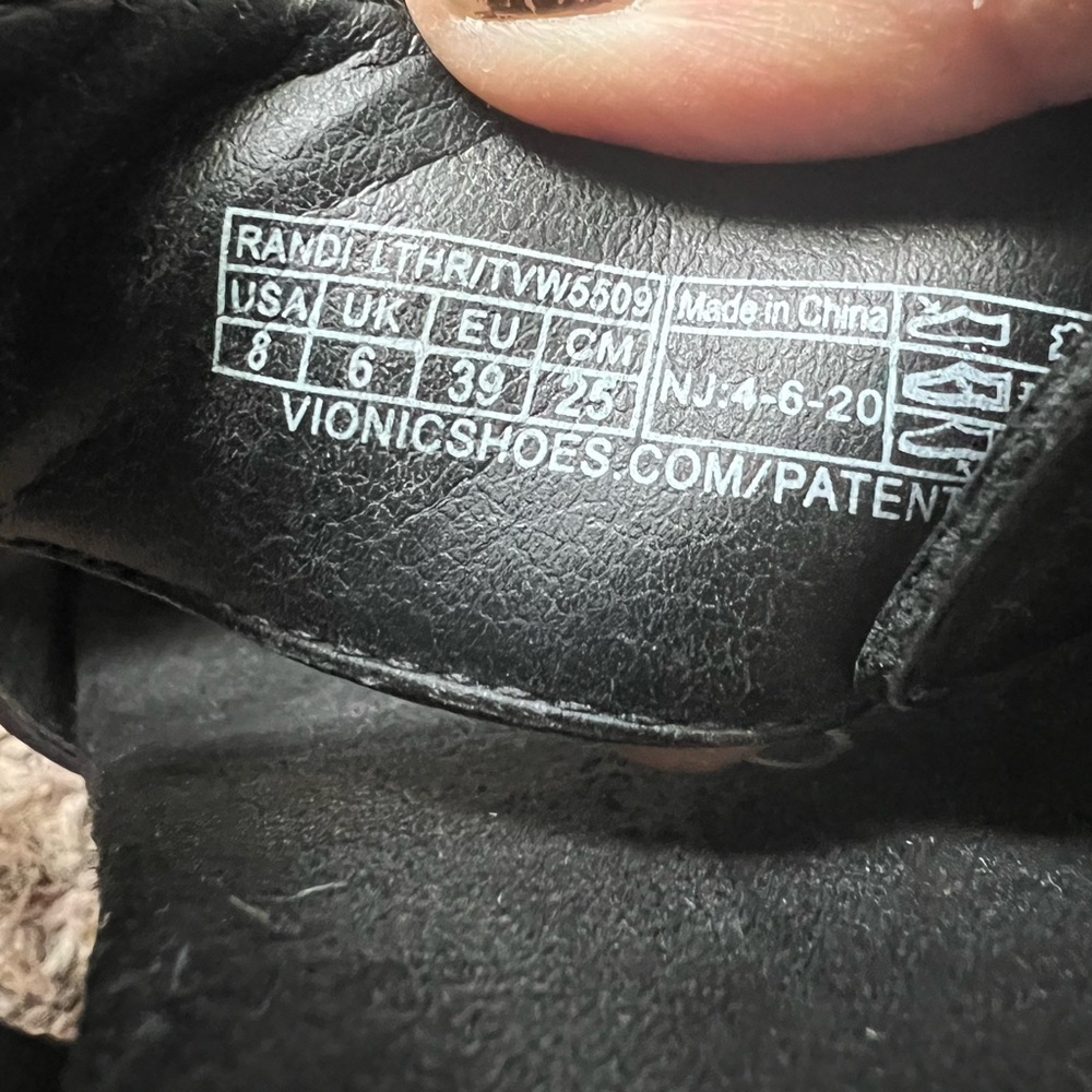 Vionic Black Leather Velcro Adjustable Randi Two … - image 6